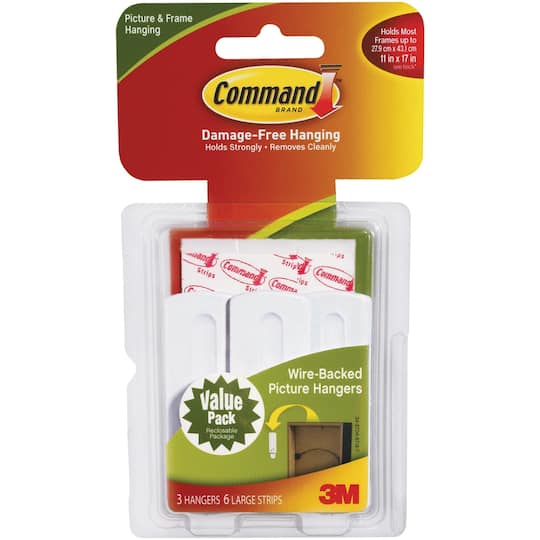 3M Command&#x2122; Large Wire-Backed Picture Hangers Value Pack